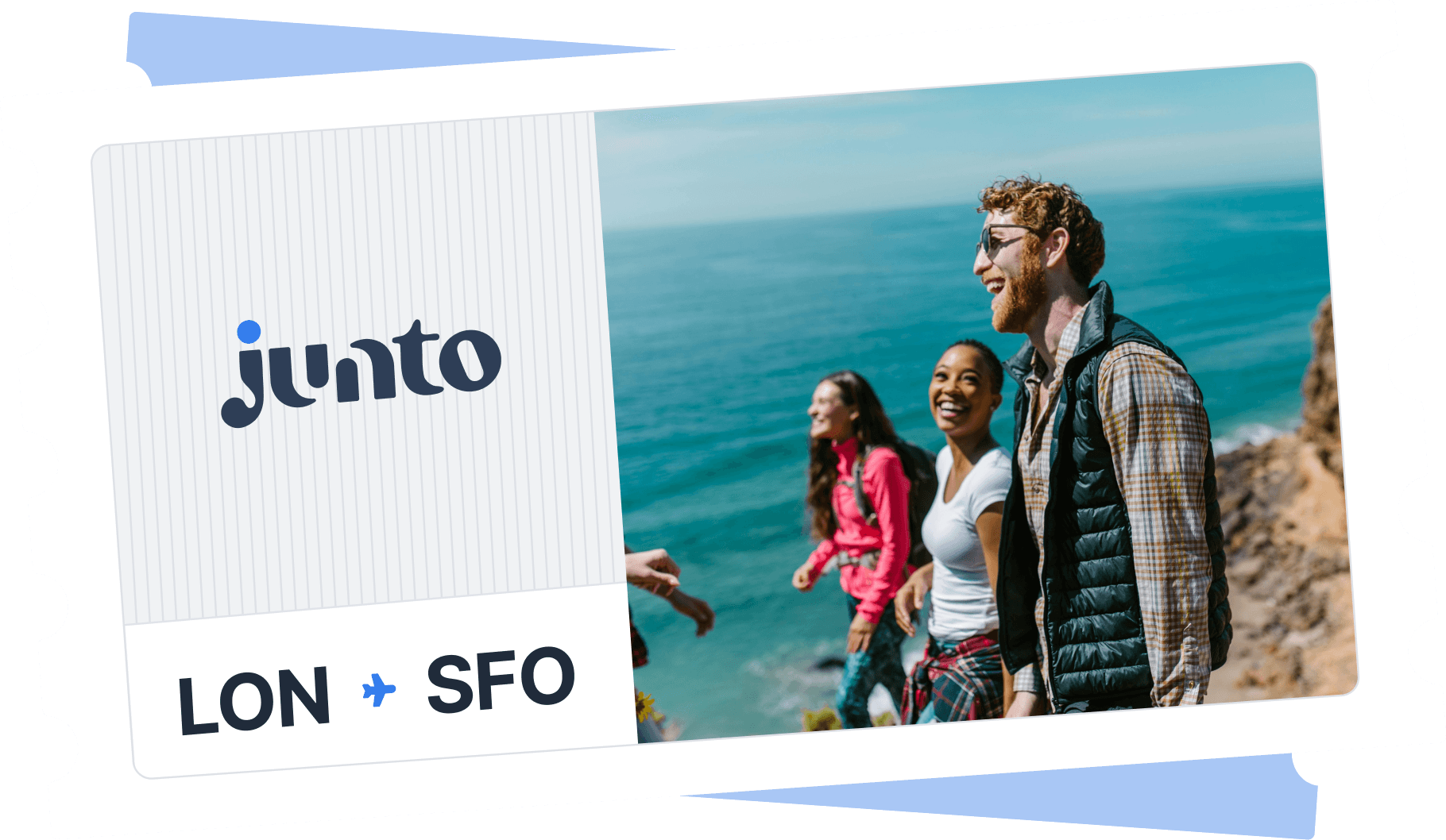 Junto boarding pass from London to San Francisco