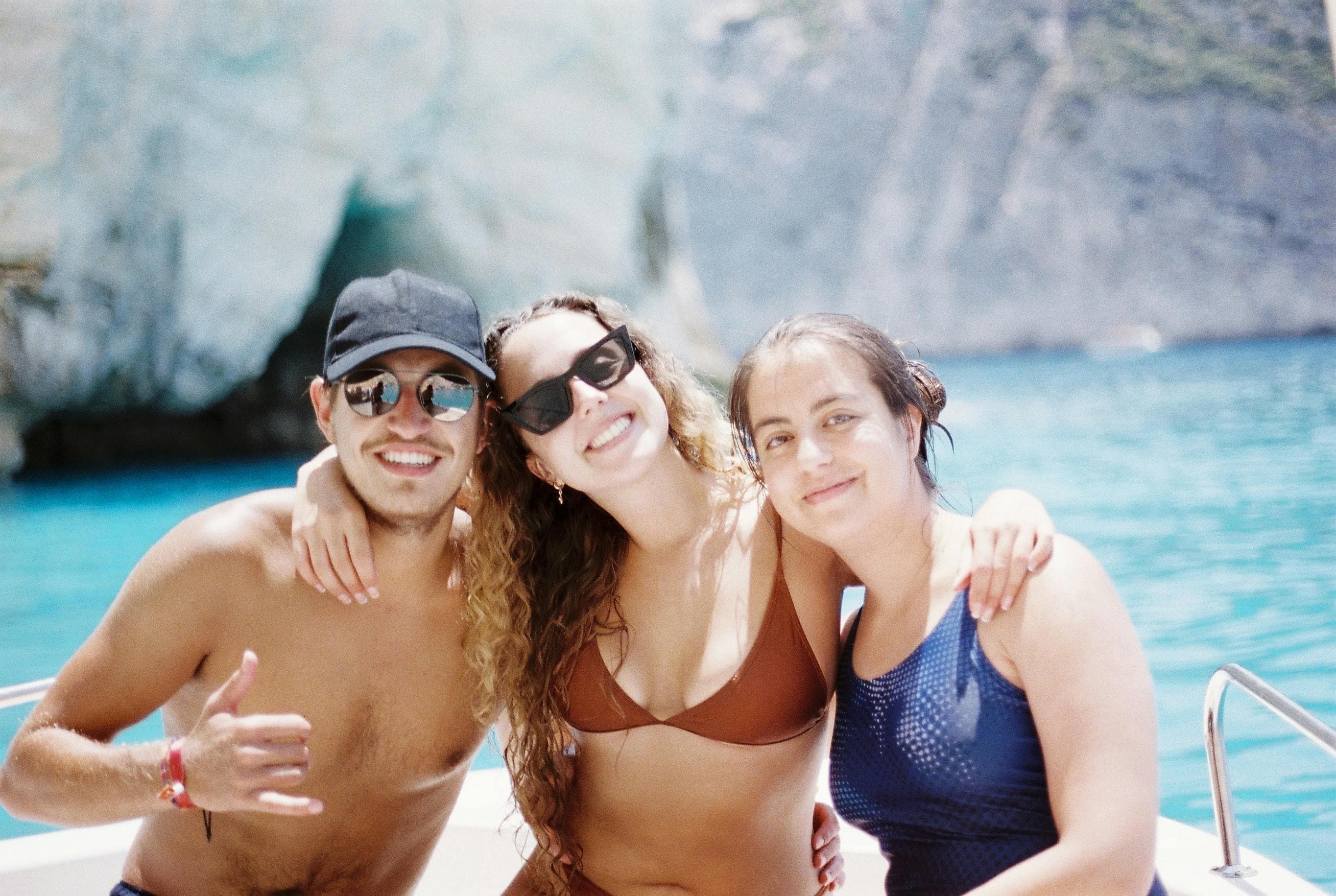 Travelers on a group wellness trip in Greece